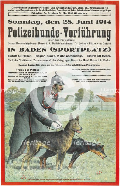 Police Dog Demonstration in Baden, 1914. Creator: Anonymous.