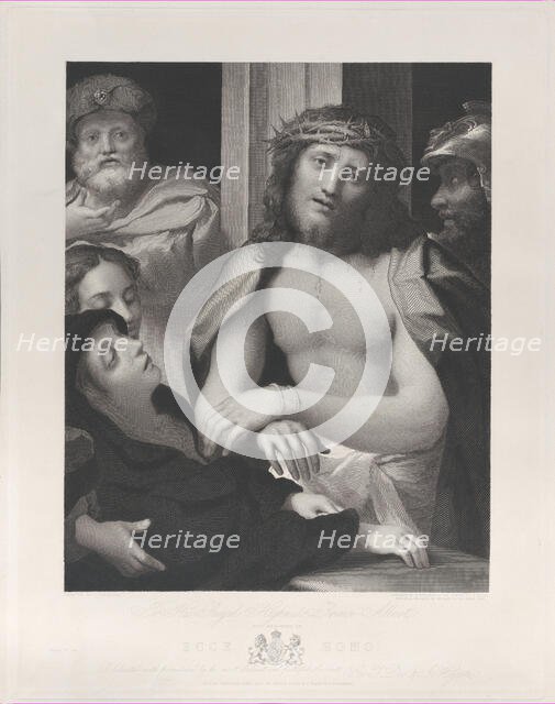 Ecce Homo, with Pontius Pilate behind him at left, the Virgin fainting at lower left, and ..., 1850. Creator: George Thomas Doo.