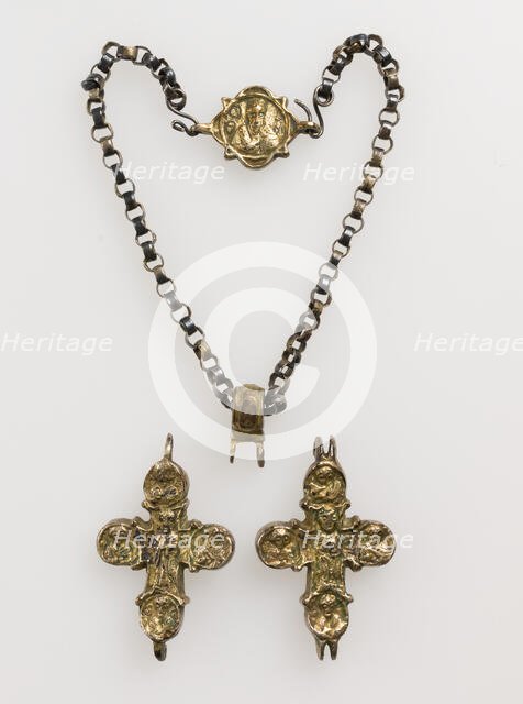 Pendant Cross Reliquary, Byzantine or early Russian (?), 12th-14th centuries. Creator: Unknown.