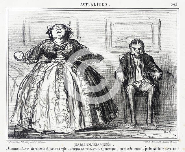 Une Baronne débaronnée, 1858. Creator: Honore Daumier.