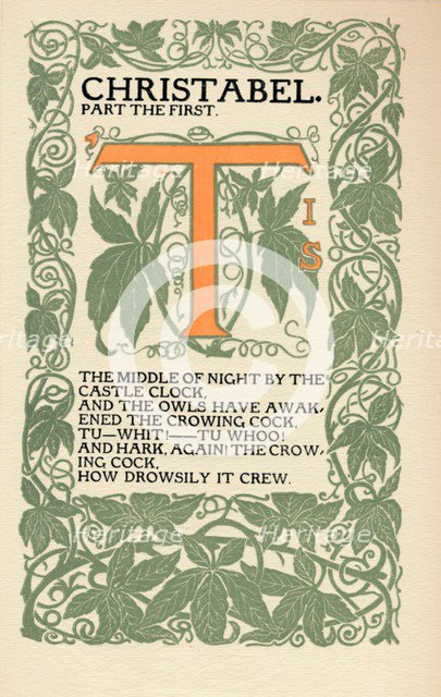 'Eragny Press: Opening Page of Coleridge's Christabel', 1895-1914. Artist: Lucien Pissaro.