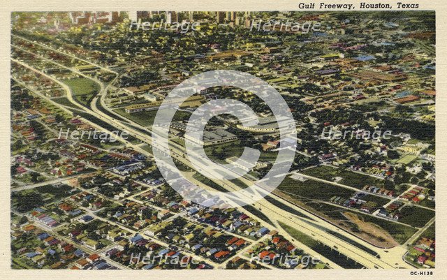 Gulf Freeway, Houston, Texas, USA, 1950. Artist: Unknown