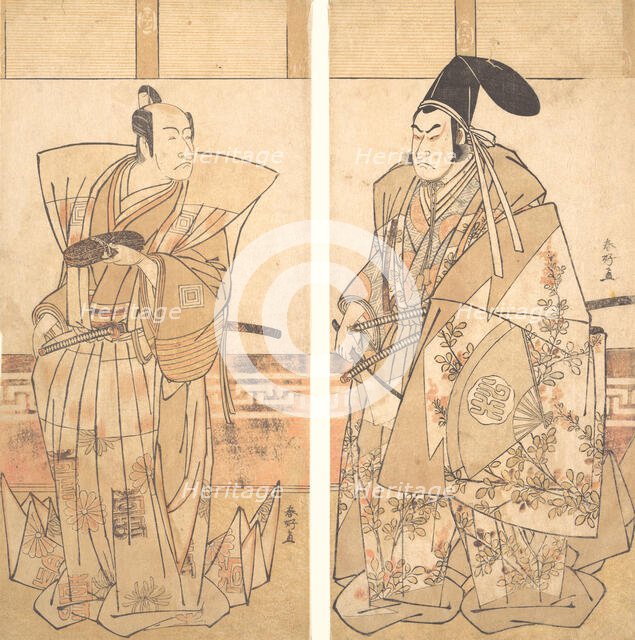 Two Actors Dressed in Ceremonial Costumes, ca. 1787. Creator: Katsukawa Shunko.