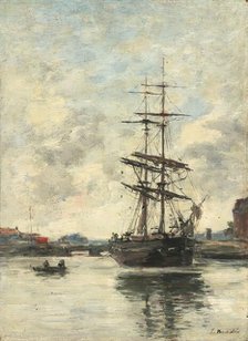 Ship on the Touques, c. 1888/1895. Creator: Eugene Louis Boudin.