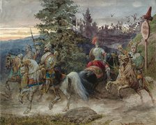 The Road to Chernomor. Illustration to the poem Ruslan and Lyudmila by A. Pushkin. Artist: Charlemagne, Adolf (1826-1901)