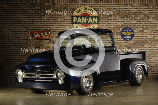 Ford f 100 custom truck 1956. Artist: Simon Clay.