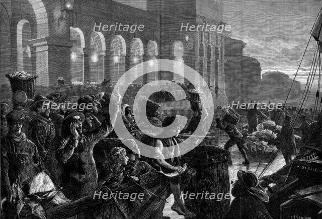 Landing fish at Billingsgate Market, 1881. Creator: Charles Joseph Staniland.