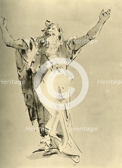 'Prophet with Arms raised', mid 18th century, (1928). Artist: Giovanni Battista Tiepolo.