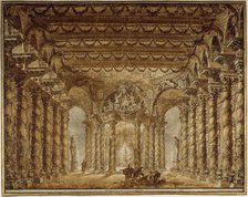 Stage design for the opera Armide by Jean-Baptiste Lully, 1760. Creator: De Wailly, Charles (1730-1798).