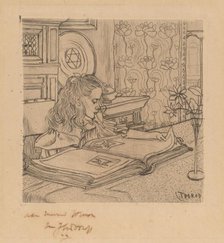 Charley Looking at an Album of Prints, 1898. Creator: Jan Toorop.