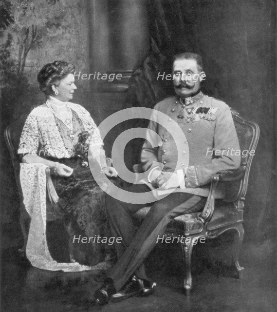 Archduke Franz Ferdinand of Austria and the Sophie, Duchess of Hohenberg, 1914, (1926). Artist: Unknown