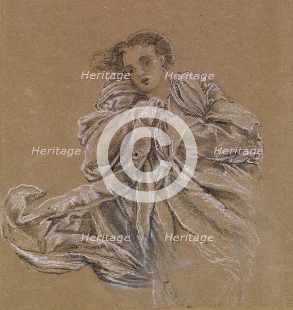 Winter - Study of Flying Drapery, 1866-67. Creator: Sir Edward Coley Burne-Jones.
