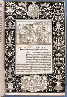 Cover of 'Herodoti historici incipit', 1494. Creator: Herodoto (c. 484 b.C. -  c. 426 b.C.).