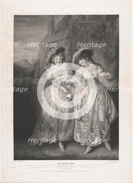 Mrs. Ford and Mrs Page (Shakespeare, Merry Wives of Windsor, Act 2, Scene 1), 1793. Creator: Robert Thew.