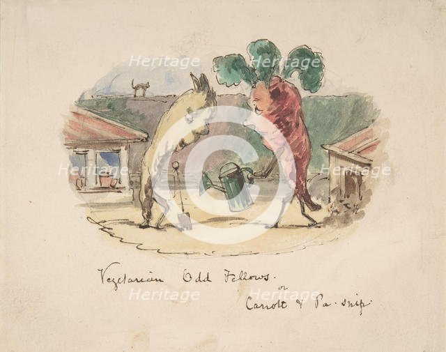Vegetarian Odd Fellows: or, Carrott and Pa-Snip, 1837-64. Creator: John Leech.