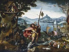 'St Christopher Crossing the River', 1506-c1527. Artist: Jan de Cock