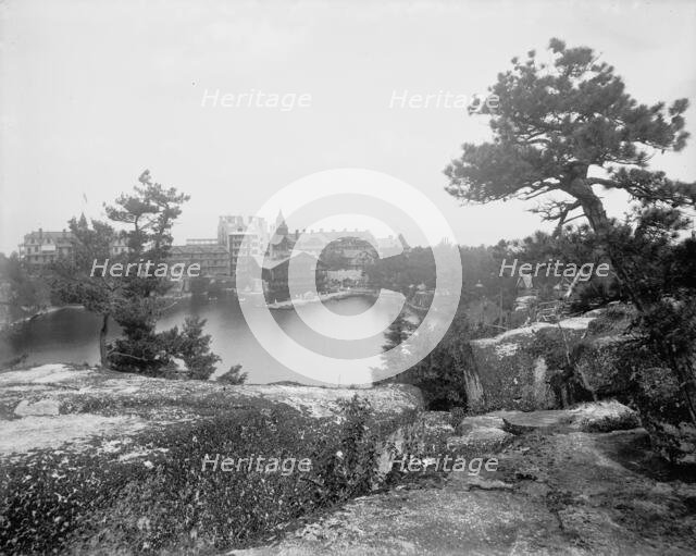 Lake Mohonk Mountain House, N.Y., from near trail to Sky Top, between 1895 and 1910. Creator: Unknown.