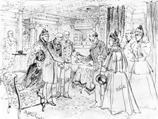 Opening of the Kaiser Wilhelm Canal...: Mr. Gladstone...meeting the King of Denmark..., 1895. Creator: Unknown.