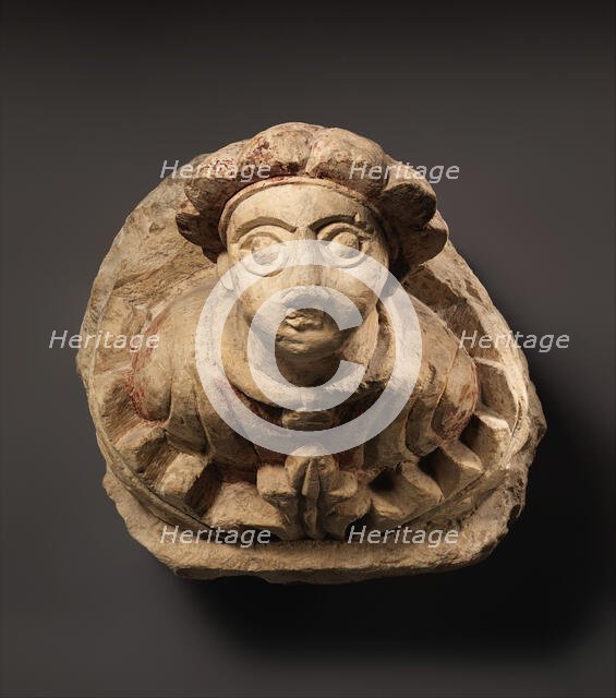 Corbel with Human Bust and Acanthus Leaves, Egypt, 5th-6th century. Creator: Unknown.