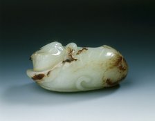 Jade toad in lotus waiting in ambush, Ming dynasty, China, 1368-1644. Artist: Unknown
