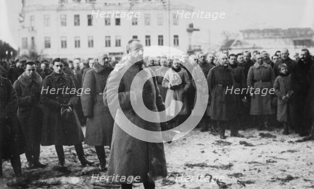 Gen. Zeligowski at mass, Vilna, between c1915 and c1920. Creator: Bain News Service.