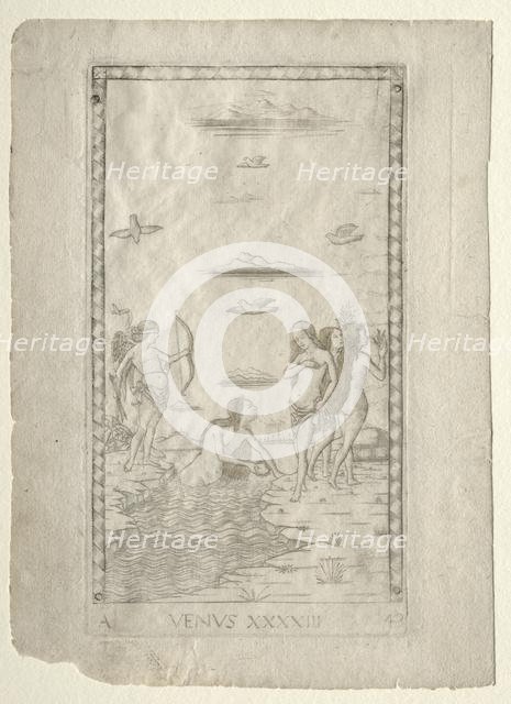 Venus (from the Tarocchi, series A: Firmaments of the Universe, #43), before 1467. Creator: Master of the E-Series Tarocchi (Italian, 15th century).