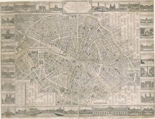 Nouveau plan de Paris (Map of Paris showing illustrations, streets, main monuments, and..., 1817. Creator: Anonymous.