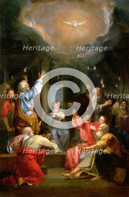 The descent of the Holy Spirit (Pentecost).