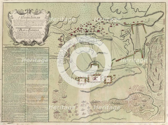 Map of Battle of Savuchny, 1739-1740. Artist: Anonymous  