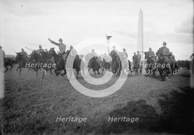 Cavalry Review By President Wilson - Cavalry In Maneuvers, 1913. Creator: Harris & Ewing.