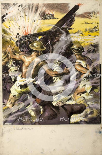 Battle scene, between 1939 and 1946. Creators: Central Office of Information, John Nunney.