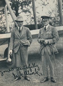 Captain John Alcock and Lieutenant Arthur Whitten Brown, British aviators, c1919 (c1937). Artist: Unknown.