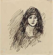 Portrait of the Artist's Wife, late 19th-early 20th century. Creator: Theophile Alexandre Steinlen.