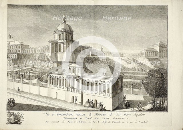 View of the Grand Oranienbaum Palace. Artist: Makhaev, Mikhail Ivanovich (1718-1770)