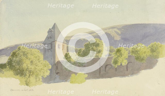 The Michelfeld Tower in the city wall in Oberwesel, 1858. Creator: Carl Theodor Reiffenstein.