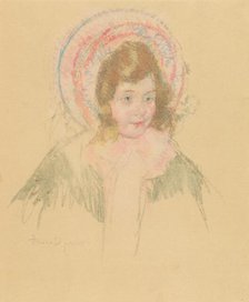 Sara Wearing a Bonnet and Coat, c. 1904/1906. Creator: Mary Cassatt.