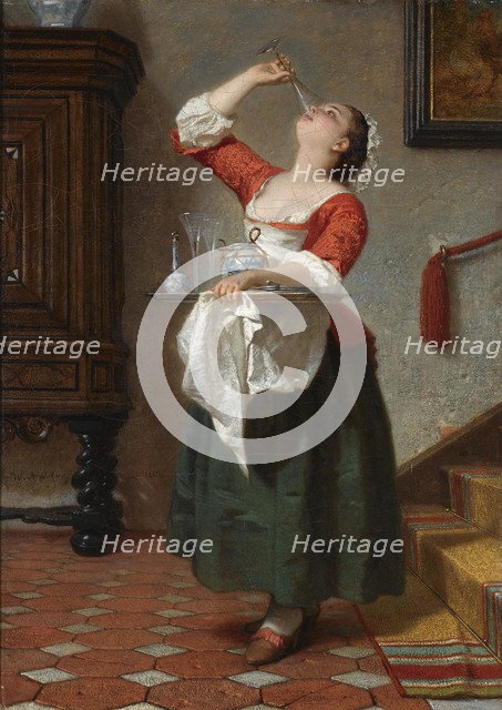 Das Naschkaetzchen, 1862. Artist: Amberg, Wilhelm August (1822-1899)