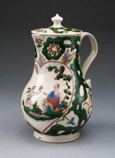 Jug with Cover, Staffordshire, c. 1760. Creator: Staffordshire Potteries.