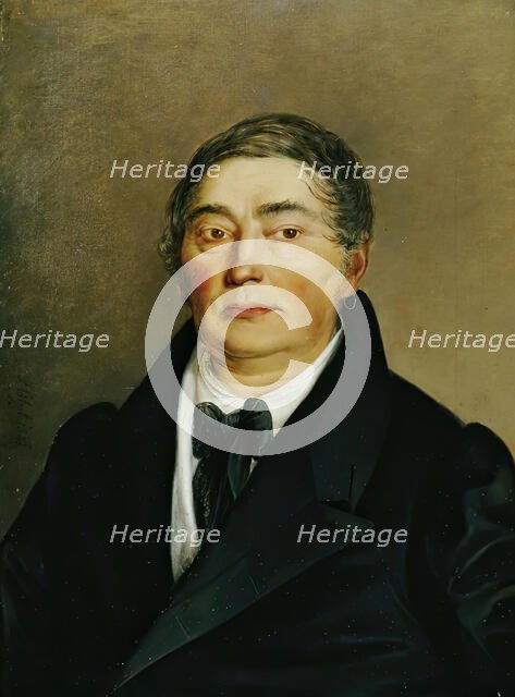 Portrait of a gentleman, 1841. Creator: Josef Holzl.