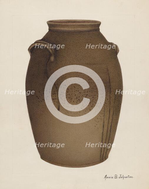Stoneware Jar, c. 1937. Creator: Annie B Johnston.
