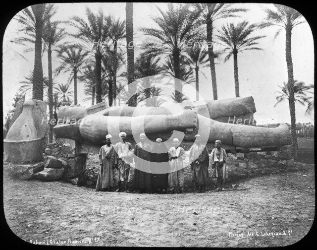 Fallen colossal statue of Rameses the Great, Memphis, Egypt, c1890. Artist: G Lekegian
