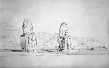 'Statues at Thebes', c1842. Artist: Richard Dudd
