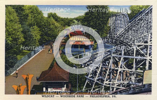 Wildcat ride, Woodside Park, Philadelphia, Pennsylvania, USA, 1947. Artist: Unknown