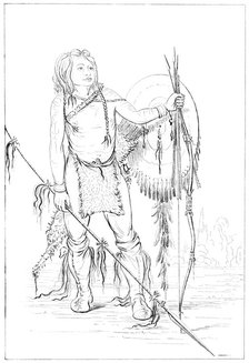 Comanche chief, the great Comanche village, 1841.Artist: Myers and Co