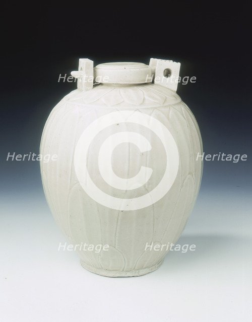 White glazed jar with locking device, Northern Song dynasty, China, 10th-11th century. Artist: Unknown