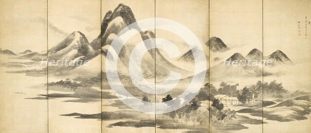 Landscape in 'Mi' Style, 18th century. Creator: Yosa Buson.