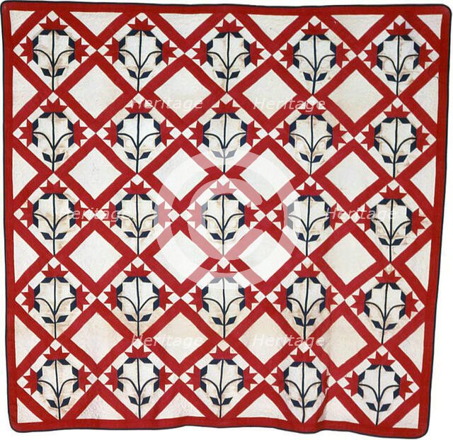 Bedcover (North Carolina Lily Quilt), United States, c. 1850. Creator: Unknown.