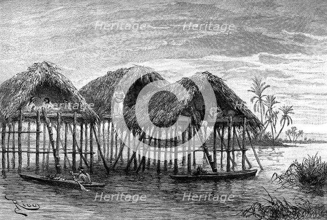 Lake dwellings of Santa Rosa, near Maracaibo, Venezuela, 1895. Artist: Unknown
