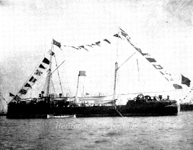 The Spanish-American War: Spanish war-ships - Marques de la Ensenada, third class cruiser, 1898. Creator: Symonds & Co.
