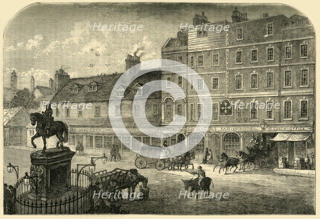 'Charing Cross from Northumberland House in 1750', (1881). Creator: Unknown.